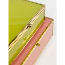 KARE Design Aufbewahrung & Ordnung-Box Neomi Grun Pink (2/Set)