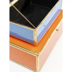 KARE Design Aufbewahrung & Ordnung-Box Neomi Orange Blau (2/Set)