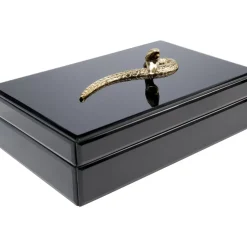 KARE Design Aufbewahrung & Ordnung-Box Snake Bite Schwarz 28X7Cm