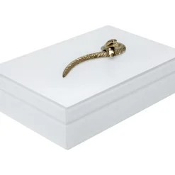 KARE Design Aufbewahrung & Ordnung-Box Snake Bite Weis 28X7Cm