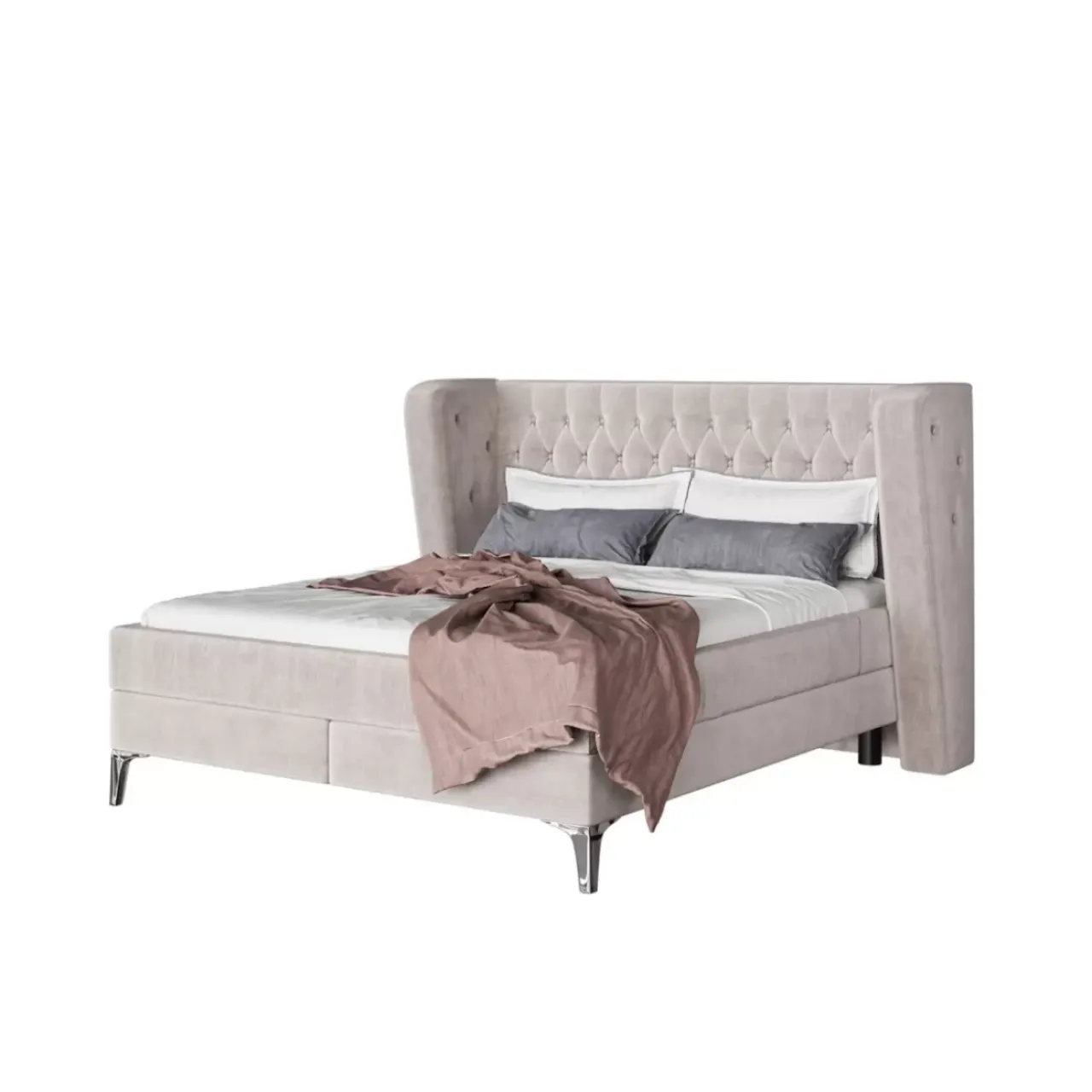 KARE Design Betten-Boxspringbett Benito Moon Creme 160X200Cm