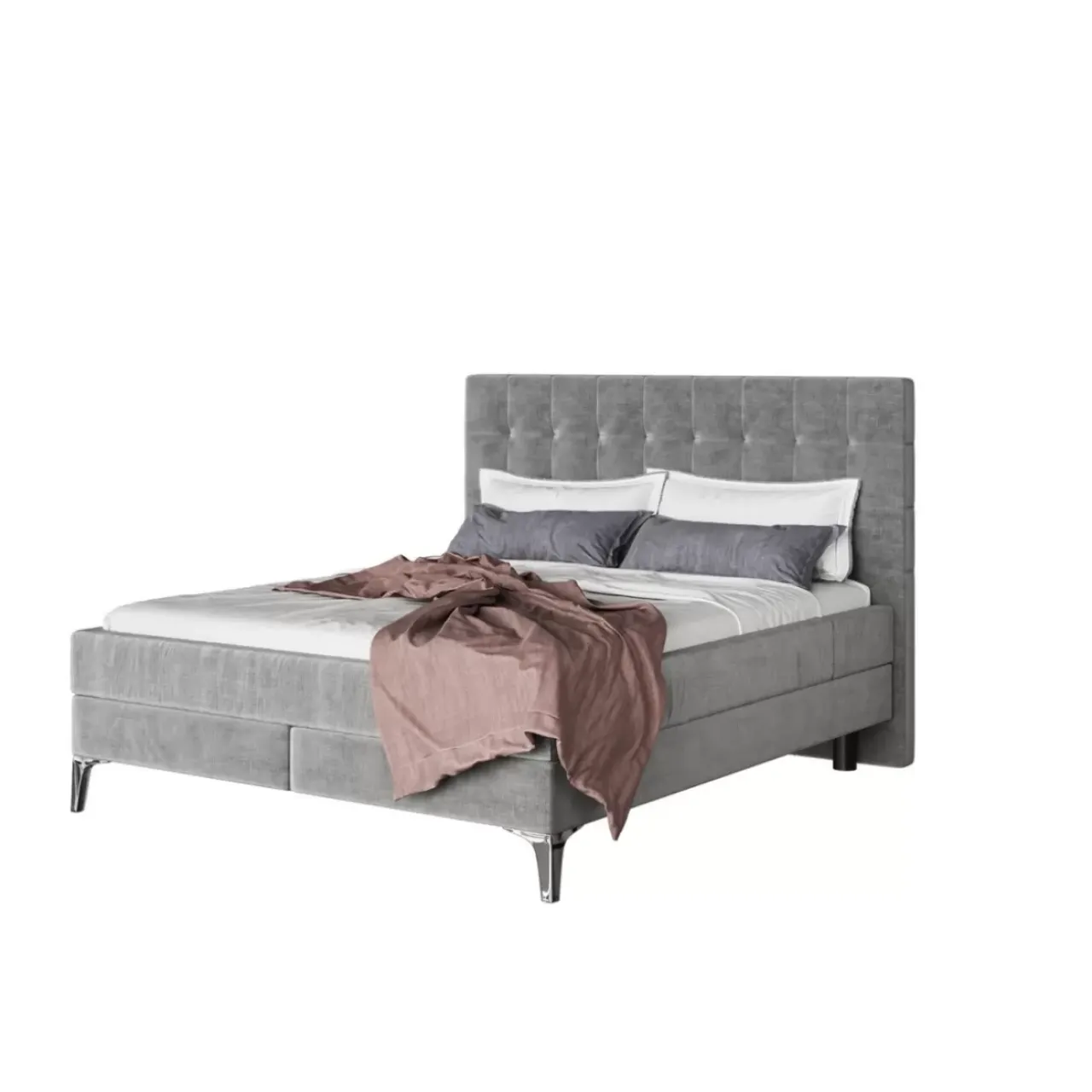 KARE Design Betten-Boxspringbett Benito Star Grau 180X200Cm
