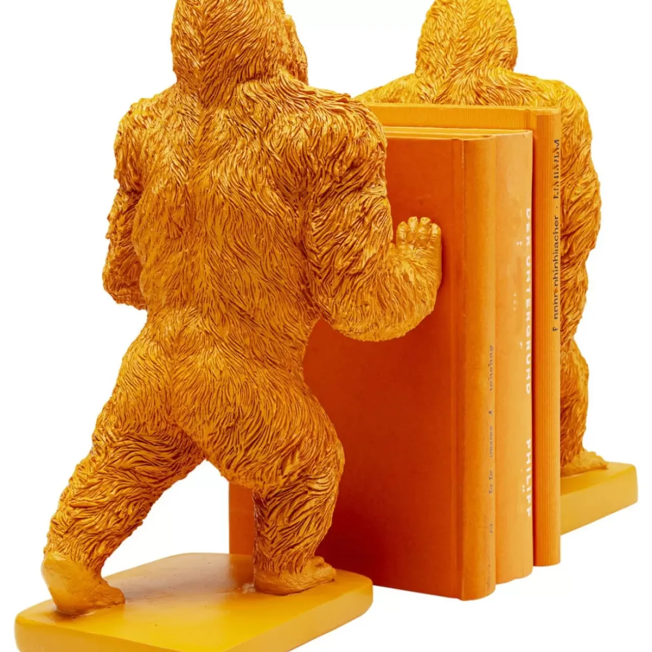 KARE Design Deko & Geschenkartikel-Buchstutze Gorilla Orange (2/Set)