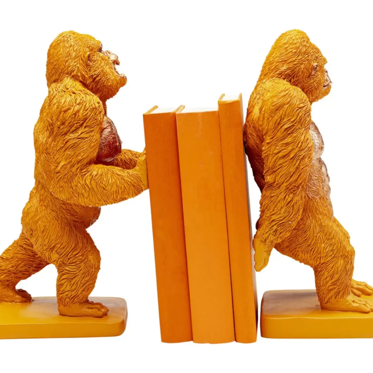KARE Design Deko & Geschenkartikel-Buchstutze Gorilla Orange (2/Set)