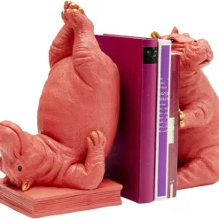 KARE Design Deko & Geschenkartikel-Buchstutze Hippo Pink (2/Set)