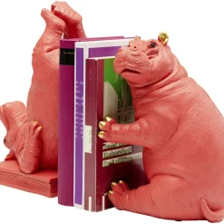 KARE Design Deko & Geschenkartikel-Buchstutze Hippo Pink (2/Set)