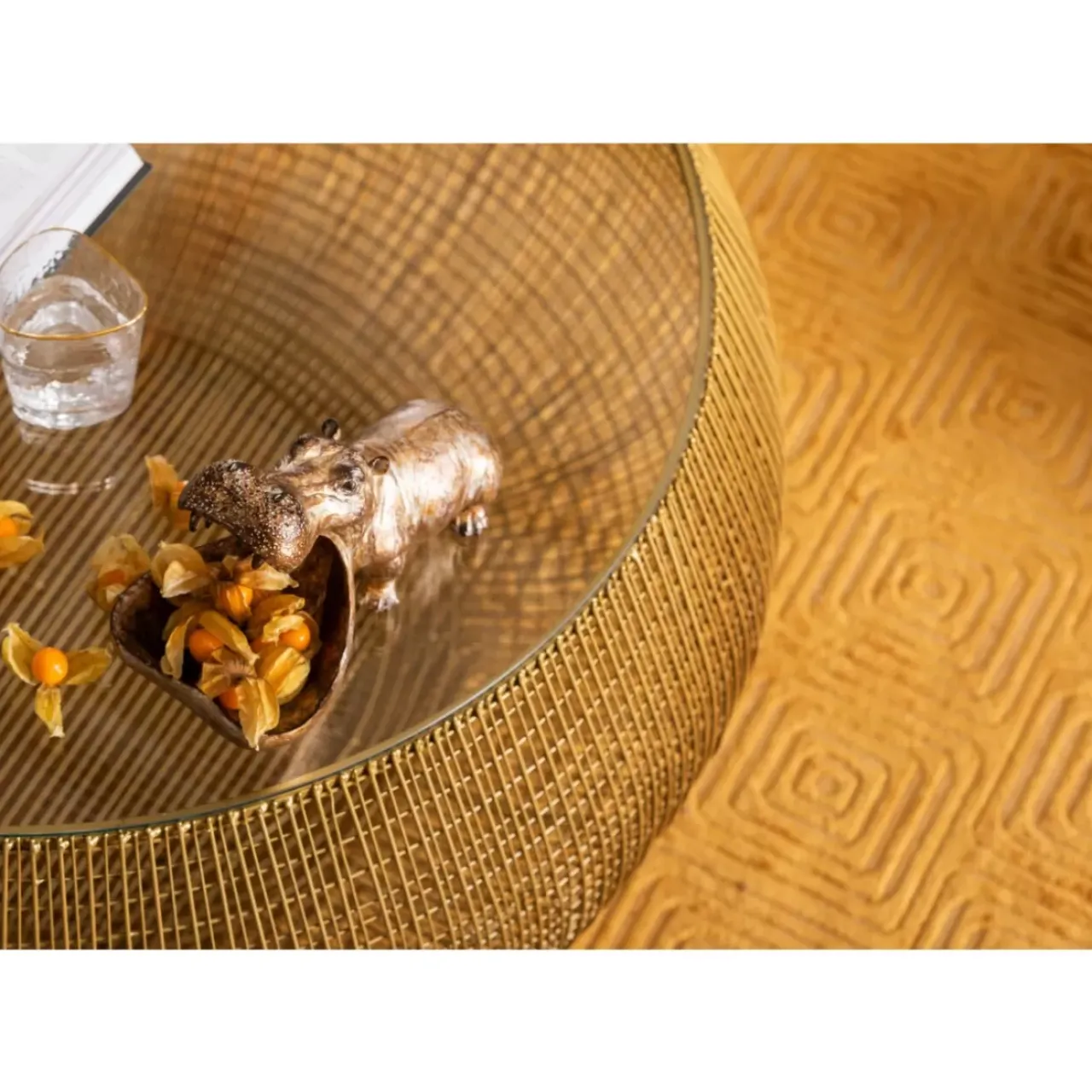 KARE Design Tische-Couchtisch Cesta Gold