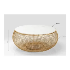 KARE Design Tische-Couchtisch Cesta Marmor Gold O100Cm
