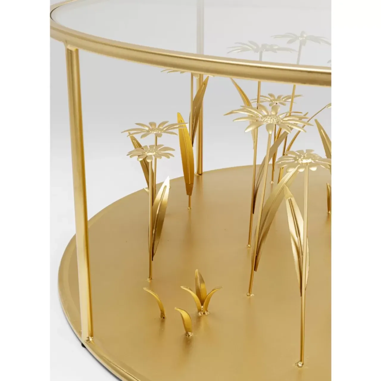 KARE Design Tische-Couchtisch Flower Meadow Gold O80