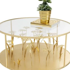 KARE Design Tische-Couchtisch Flower Meadow Gold O80