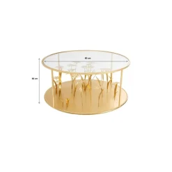 KARE Design Tische-Couchtisch Flower Meadow Gold O80