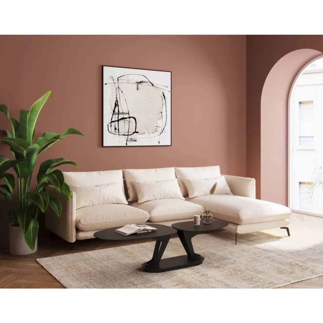 KARE Design Tische-Couchtisch Franklin Schwarz 150X58Cm