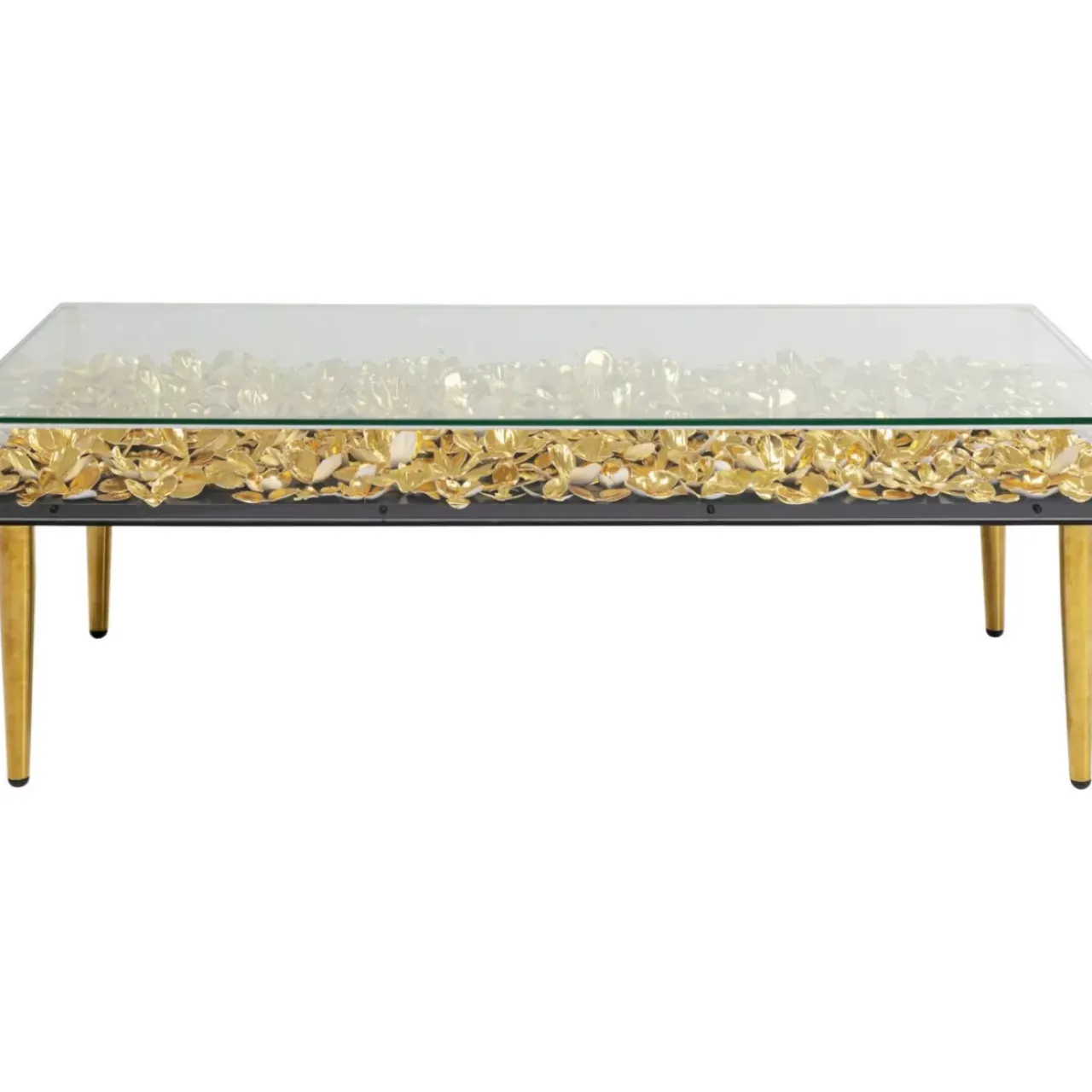 KARE Design Tische-Couchtisch Gold Flowers 120X60
