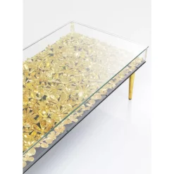 KARE Design Tische-Couchtisch Gold Flowers 120X60