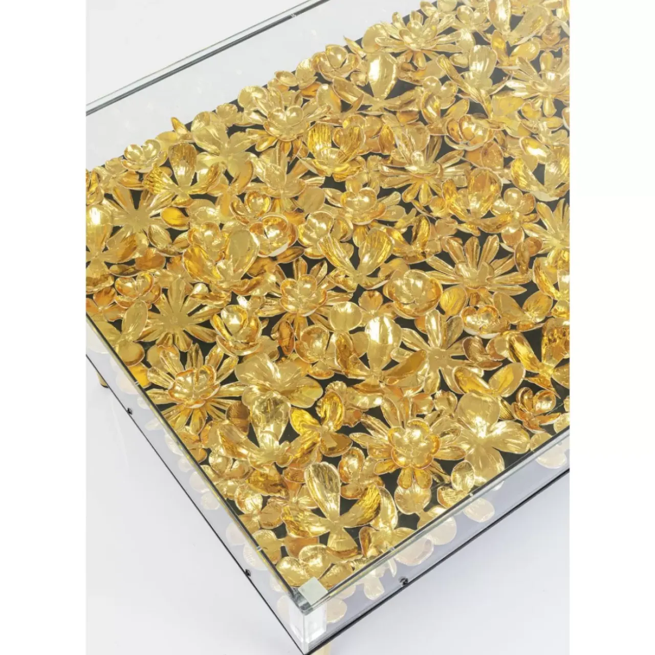 KARE Design Tische-Couchtisch Gold Flowers 120X60