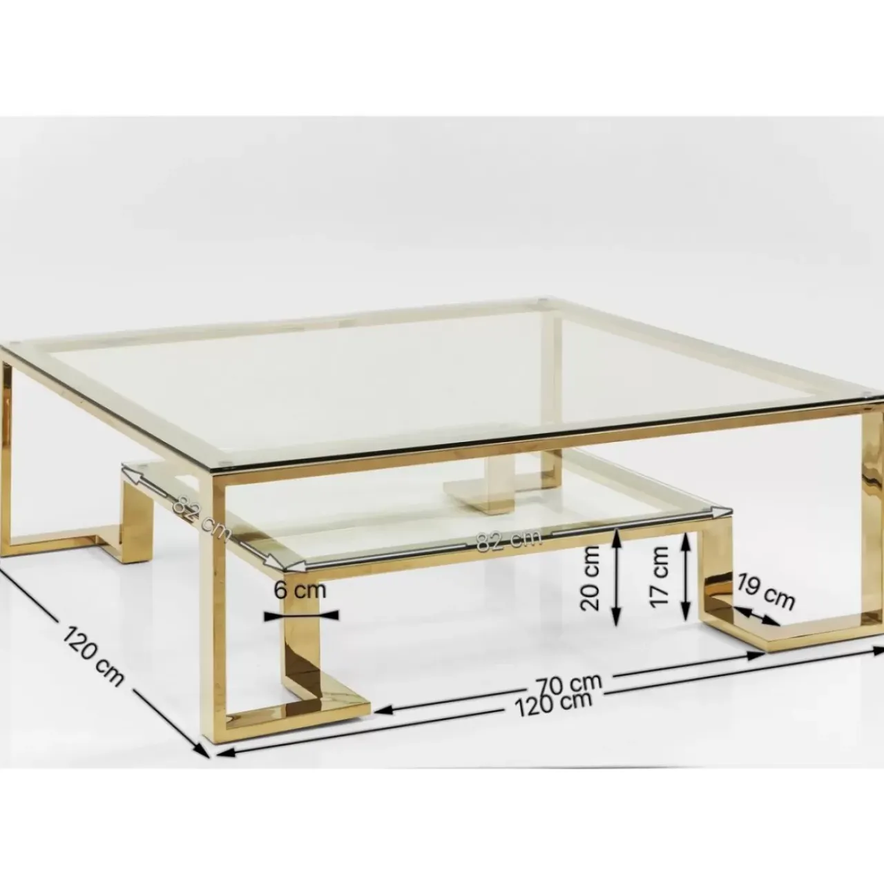 KARE Design Tische-Couchtisch Gold Rush 120X120Cm