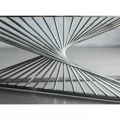 KARE Design Tische-Couchtisch Laser Silber Klarglas 120X60