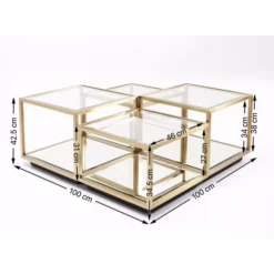 KARE Design Tische-Couchtisch Luigi Gold (4/Set)