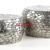 KARE Design Tische-Couchtisch Pebbles Deluxe Silber (2/Set)