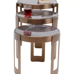 KARE Design Tische-Couchtisch Perelli Messing (3/Set)