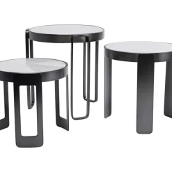 KARE Design Tische-Couchtisch Perelli Schwarz (3/Set)