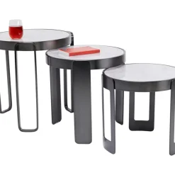 KARE Design Tische-Couchtisch Perelli Schwarz (3/Set)