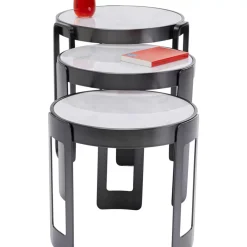 KARE Design Tische-Couchtisch Perelli Schwarz (3/Set)