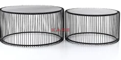 KARE Design Tische-Couchtisch Wire Black (2/Set)