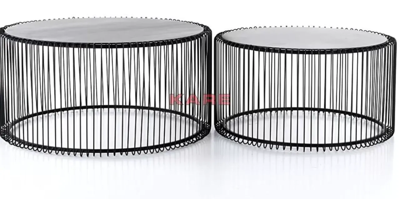 KARE Design Tische-Couchtisch Wire Black (2/Set)