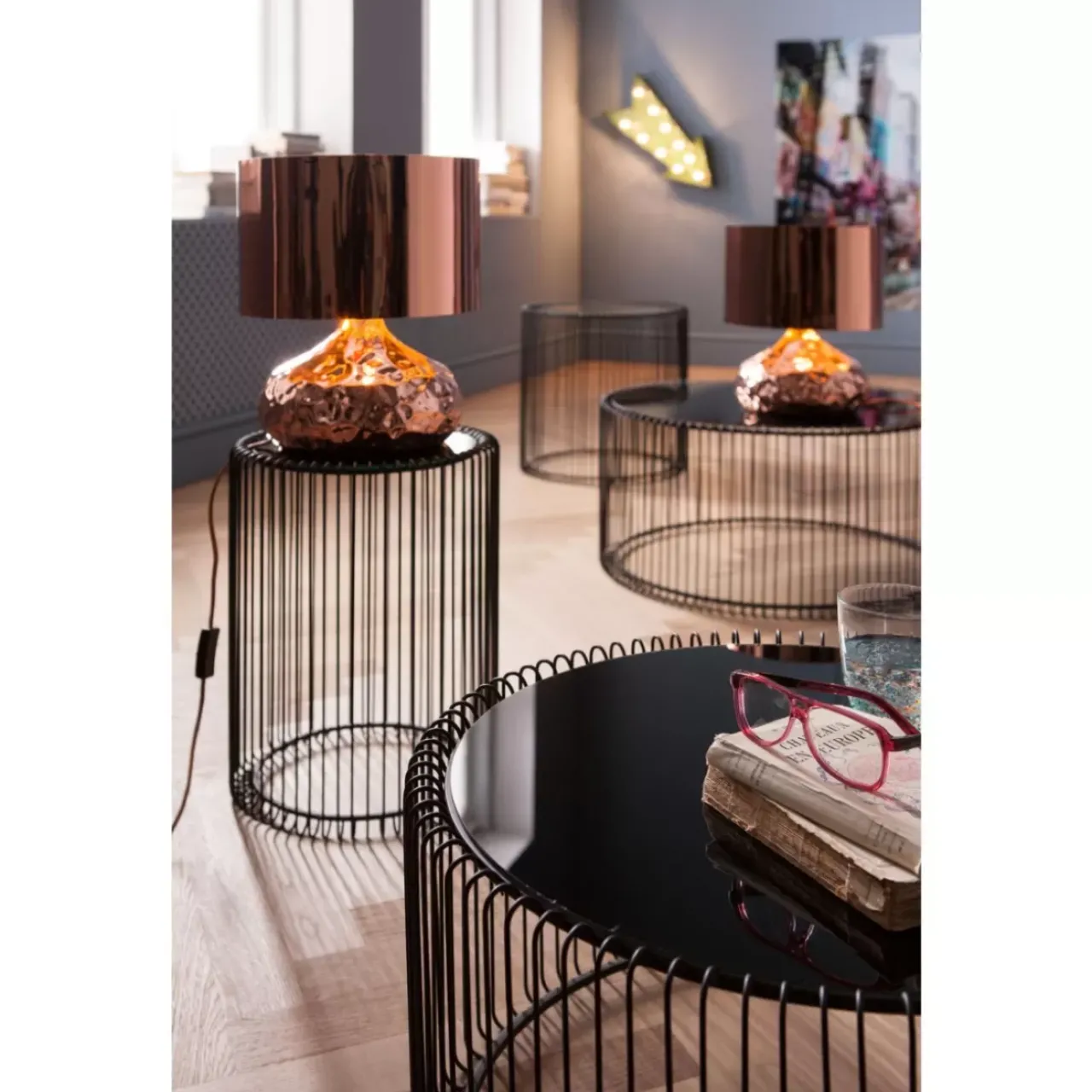 KARE Design Tische-Couchtisch Wire Black (2/Set)