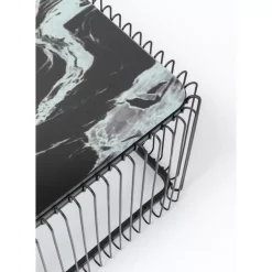 KARE Design Tische-Couchtisch Wire Glas Marble Schwarz 145X70Cm