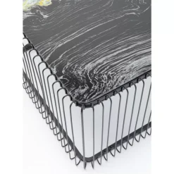 KARE Design Tische-Couchtisch Wire Glas Marble Schwarz 145X70Cm