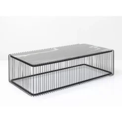 KARE Design Tische-Couchtisch Wire Glas Marble Schwarz 145X70Cm