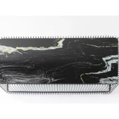 KARE Design Tische-Couchtisch Wire Glas Marble Schwarz 145X70Cm