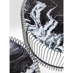 KARE Design Tische-Couchtisch Wire Glas Marble Schwarz (2/Set)