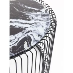 KARE Design Tische-Couchtisch Wire Glas Marble Schwarz (2/Set)
