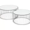 KARE Design Tische-Couchtisch Wire Silber (2/Set)