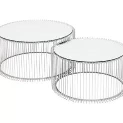 KARE Design Tische-Couchtisch Wire Silber (2/Set)