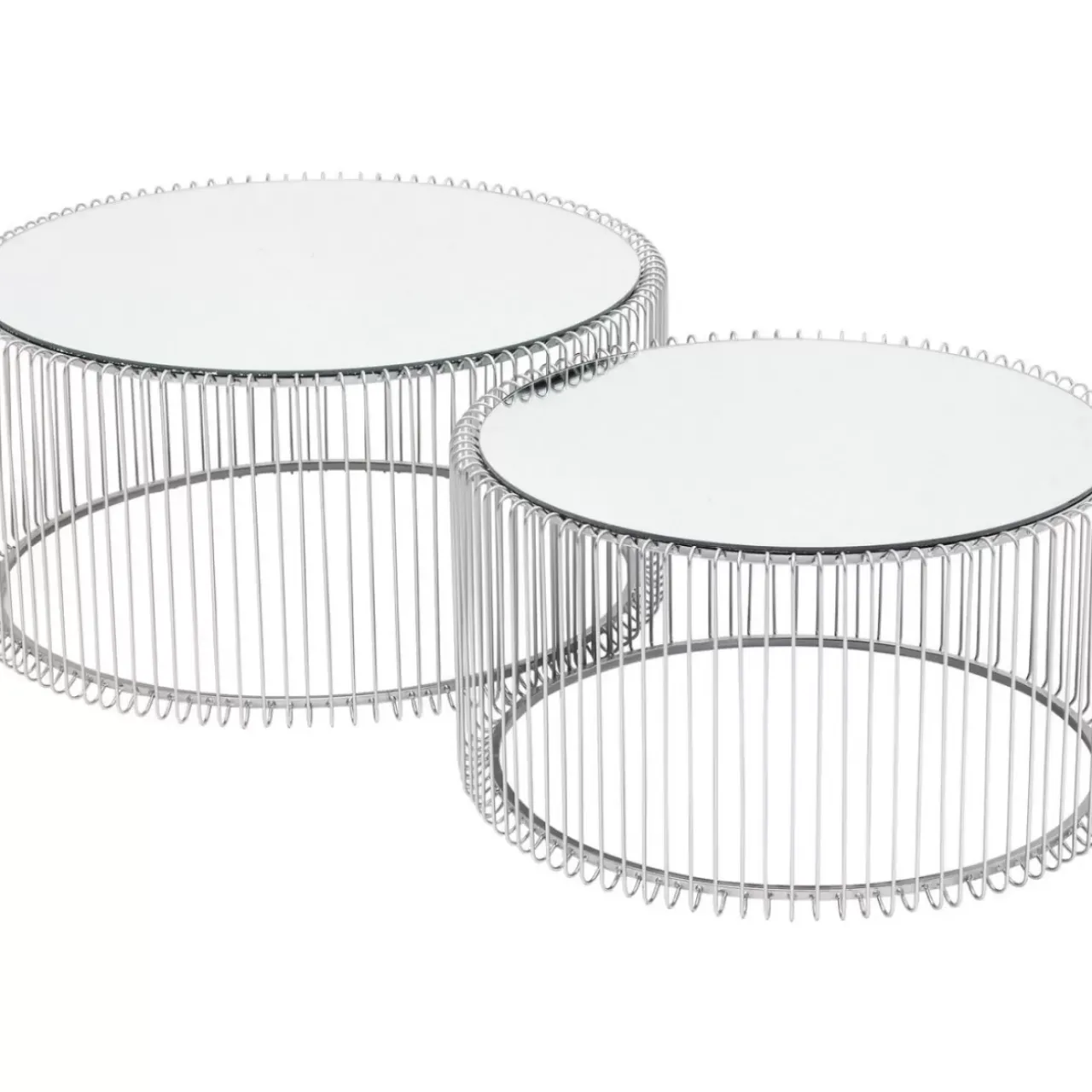 KARE Design Tische-Couchtisch Wire Silber (2/Set)