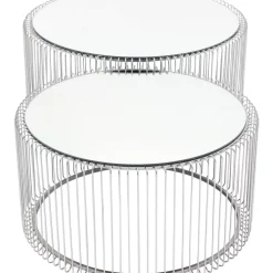 KARE Design Tische-Couchtisch Wire Silber (2/Set)