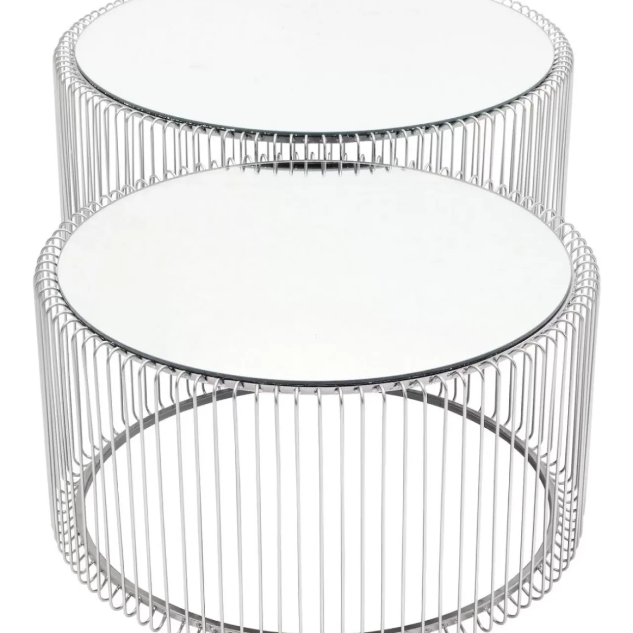 KARE Design Tische-Couchtisch Wire Silber (2/Set)