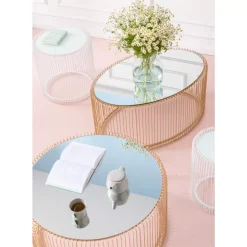 KARE Design Tische-Couchtisch Wire Uno Brass O80Cm