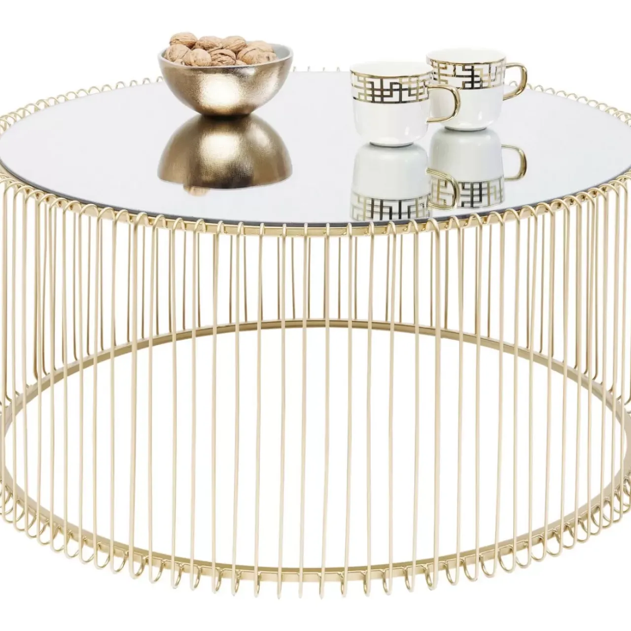 KARE Design Tische-Couchtisch Wire Uno Brass O80Cm