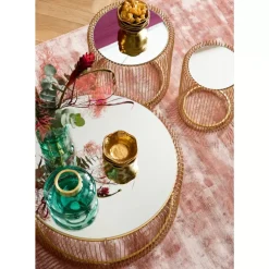 KARE Design Tische-Couchtisch Wire Uno Brass O80Cm