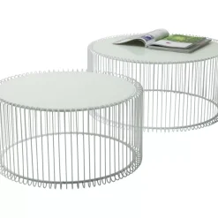 KARE Design Tische-Couchtisch Wire White (2/Set)