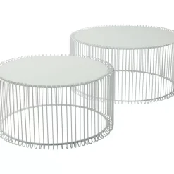 KARE Design Tische-Couchtisch Wire White (2/Set)