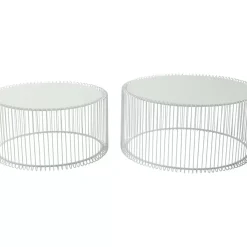 KARE Design Tische-Couchtisch Wire White (2/Set)