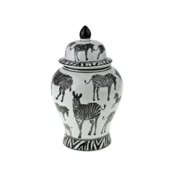 KARE Design Vasen-Deckelvase Zebra