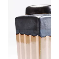 KARE Design Deko & Geschenkartikel-Deko Dose Mocca Stripes 30Cm