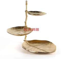 KARE Design Geschirr & Tischaccessoires-Deko Etagere Leaf Gold